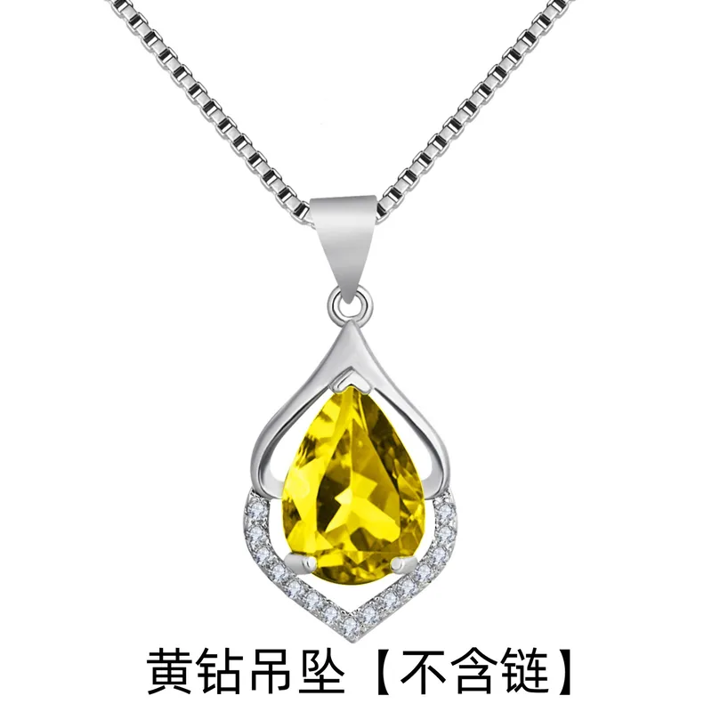 Pear-Cut Canary Yellow Zircon Pendant in Silver